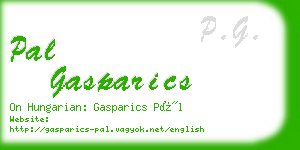 pal gasparics business card